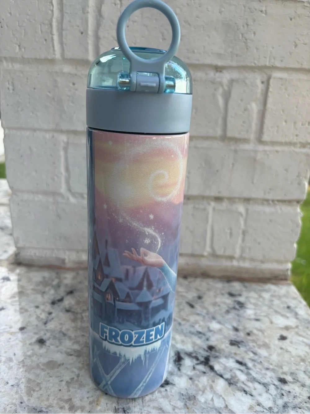 Elsa Blue Stainless Steel Kids Water Bottle - Frozen Theme 16oz